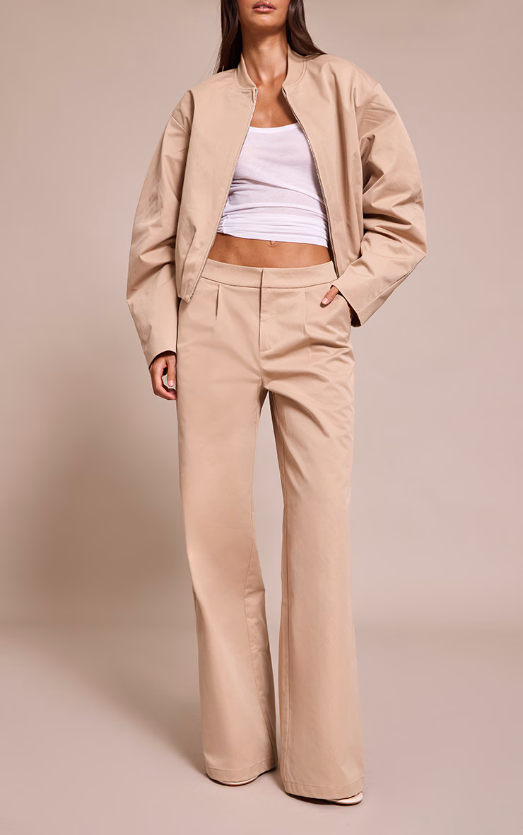 Stone Pleated Wide Leg Pant