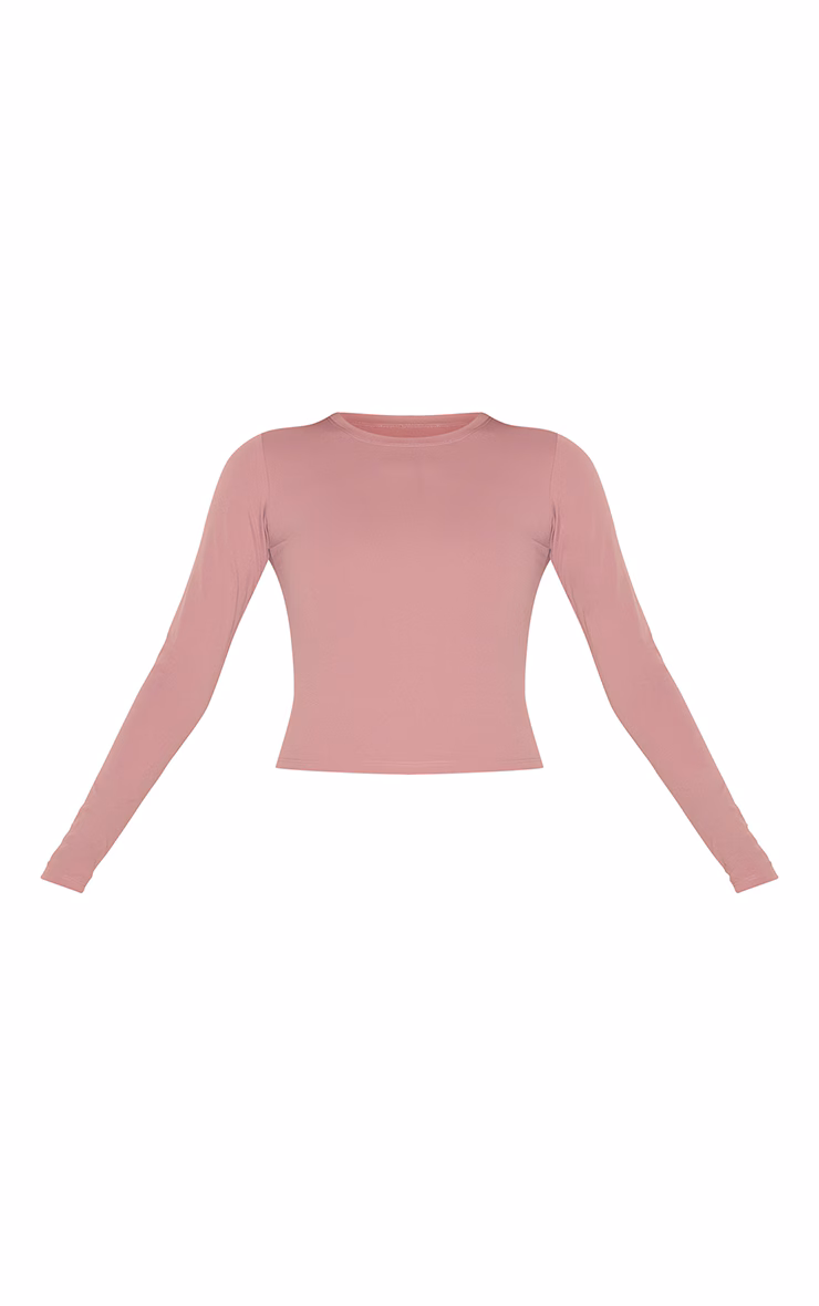 Mauve Ultimate Sculpt Long Sleeve Crop Gym Top