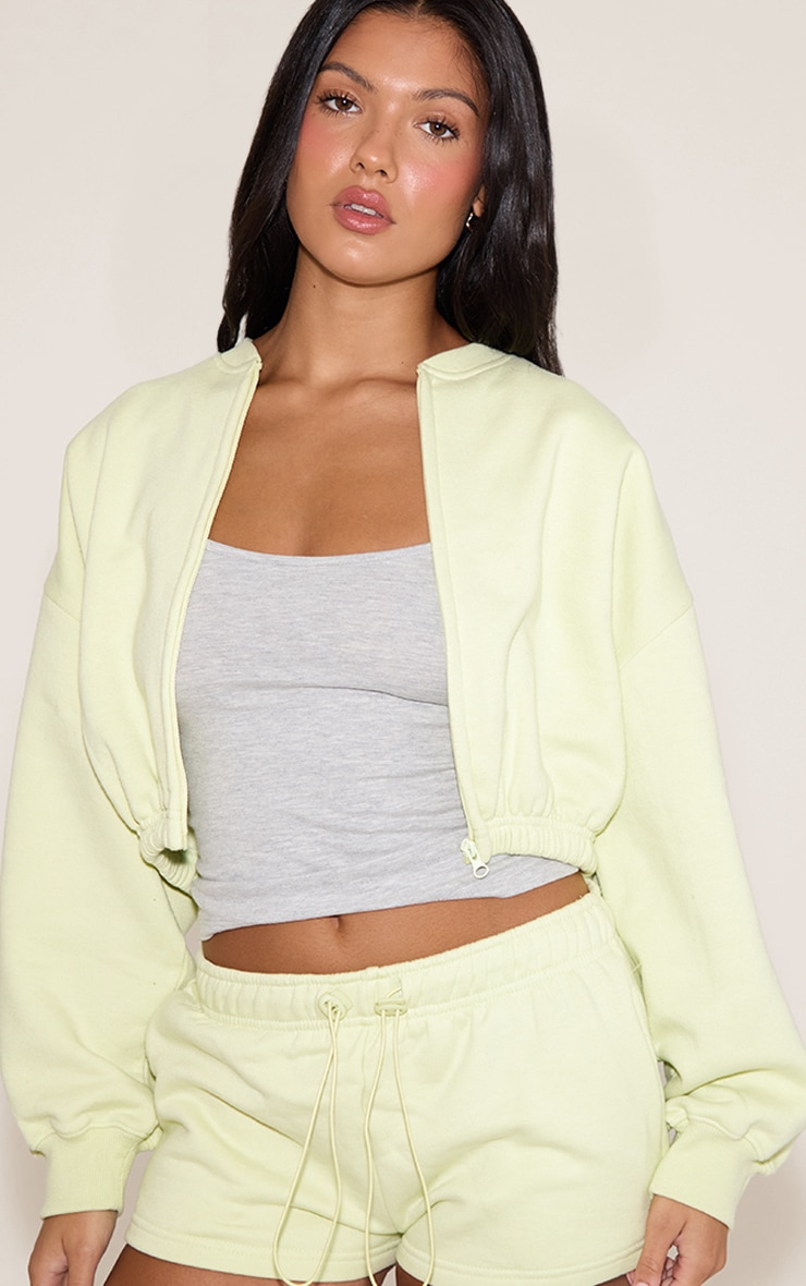 Lime Drawcord Waist Sweat Shorts