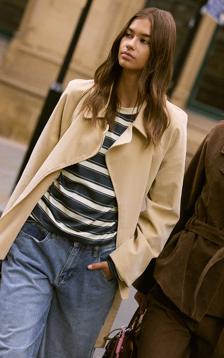 Buttercream Faux Suede Belted Jacket