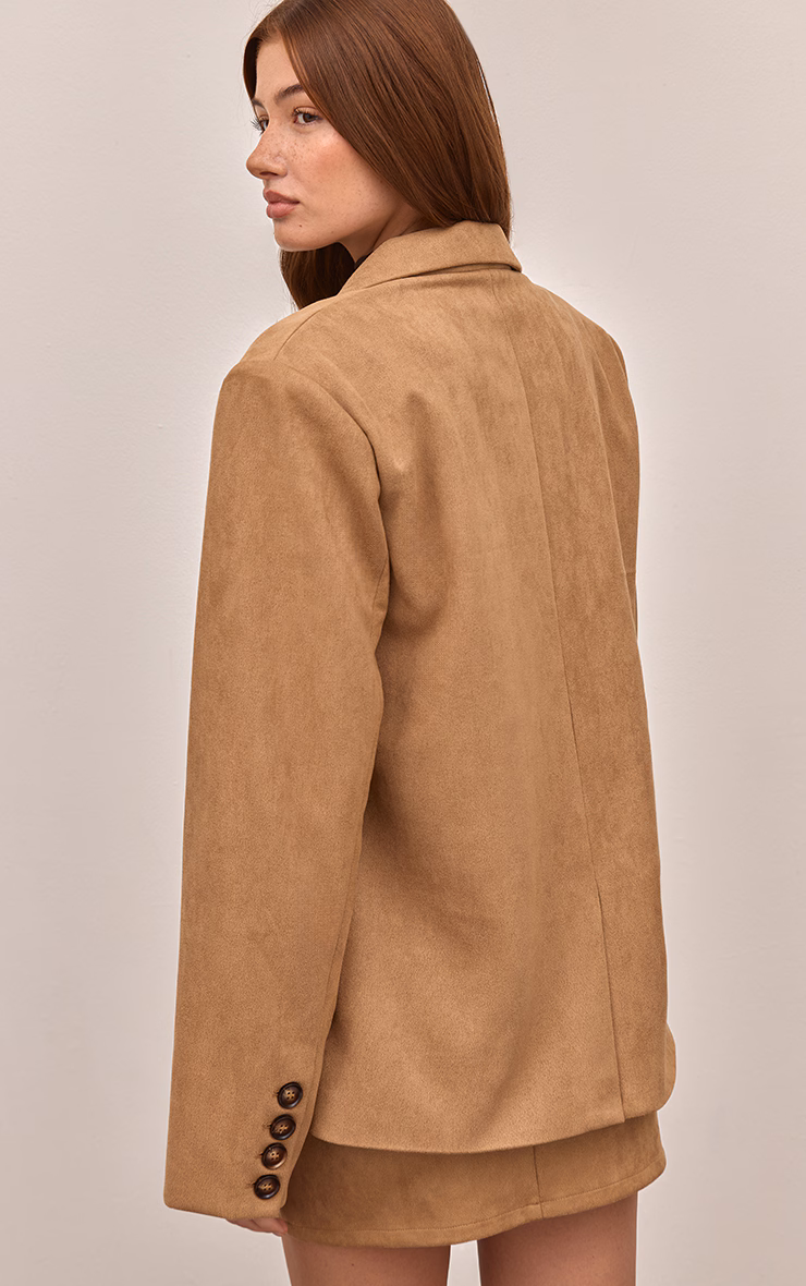Sand Suede Oversized Dad Blazer