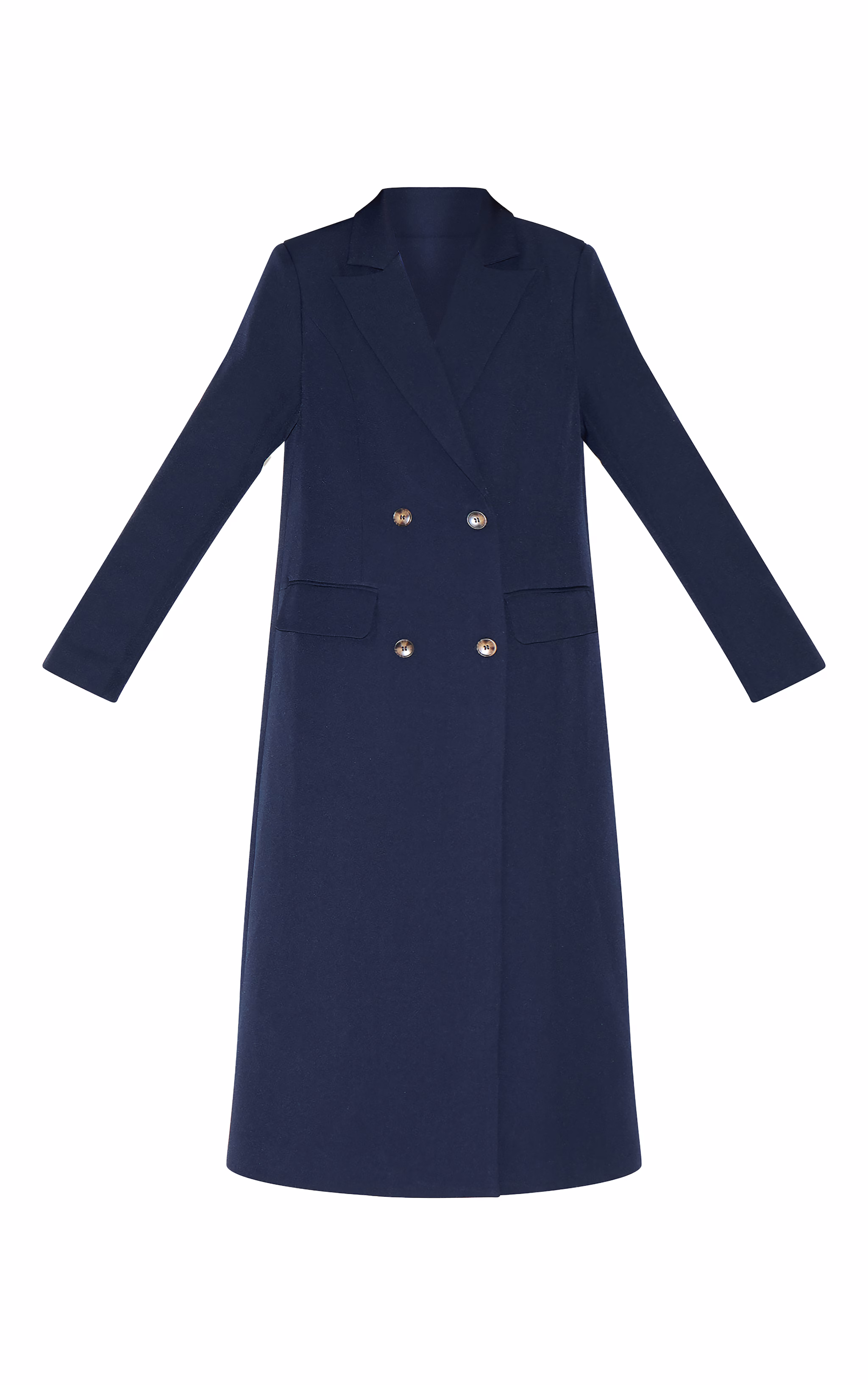 Navy Maxi Length Duster Coat