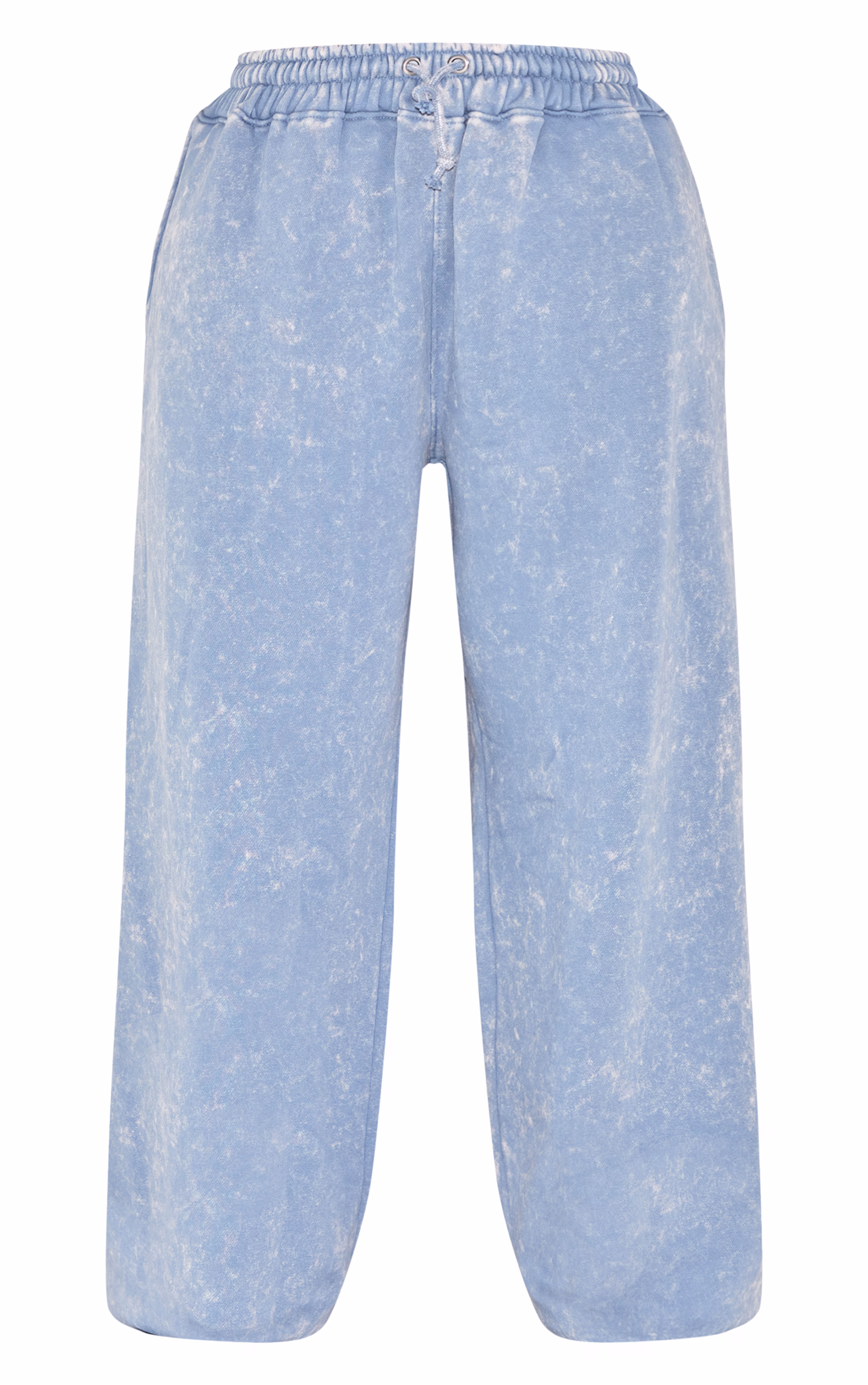 PRETTYLITTLETHING Shape Petrol Blue Washed Wide Leg Sweatpants