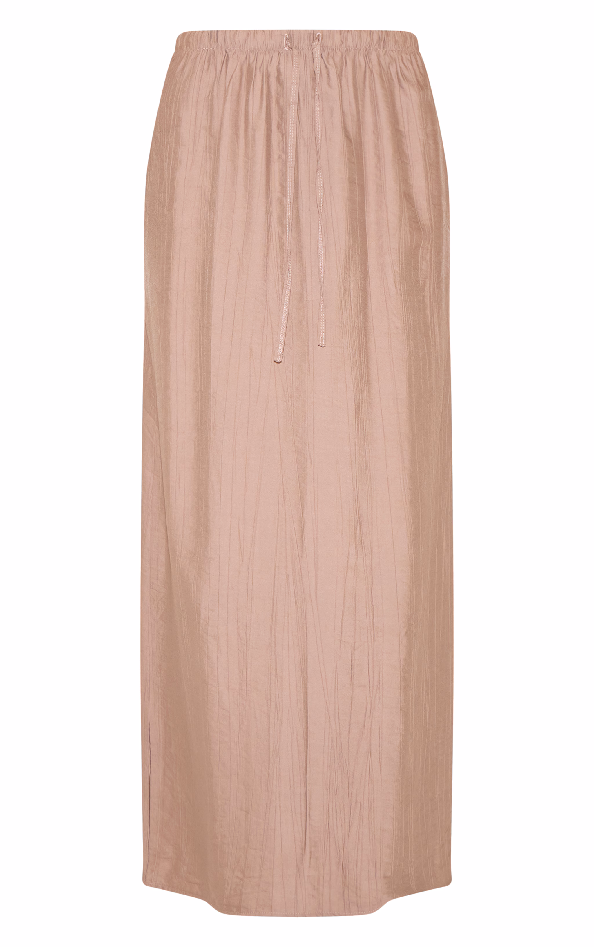 Mocha Textured Draw String Maxi Skirt