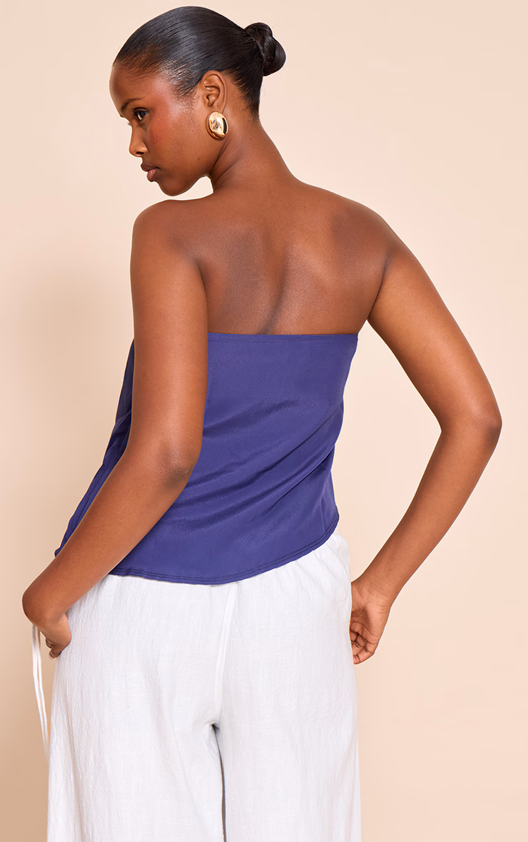 Navy Bandeau Chiffon Top