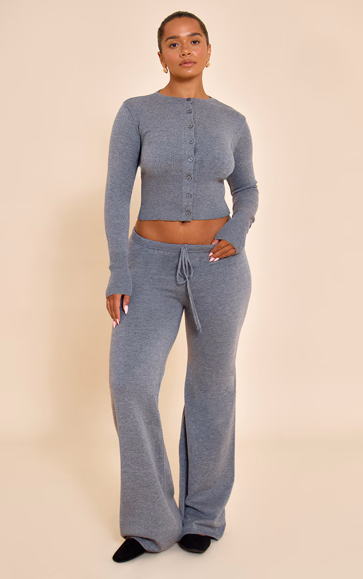 Shape Charcoal Knitted Tie Waist Pants