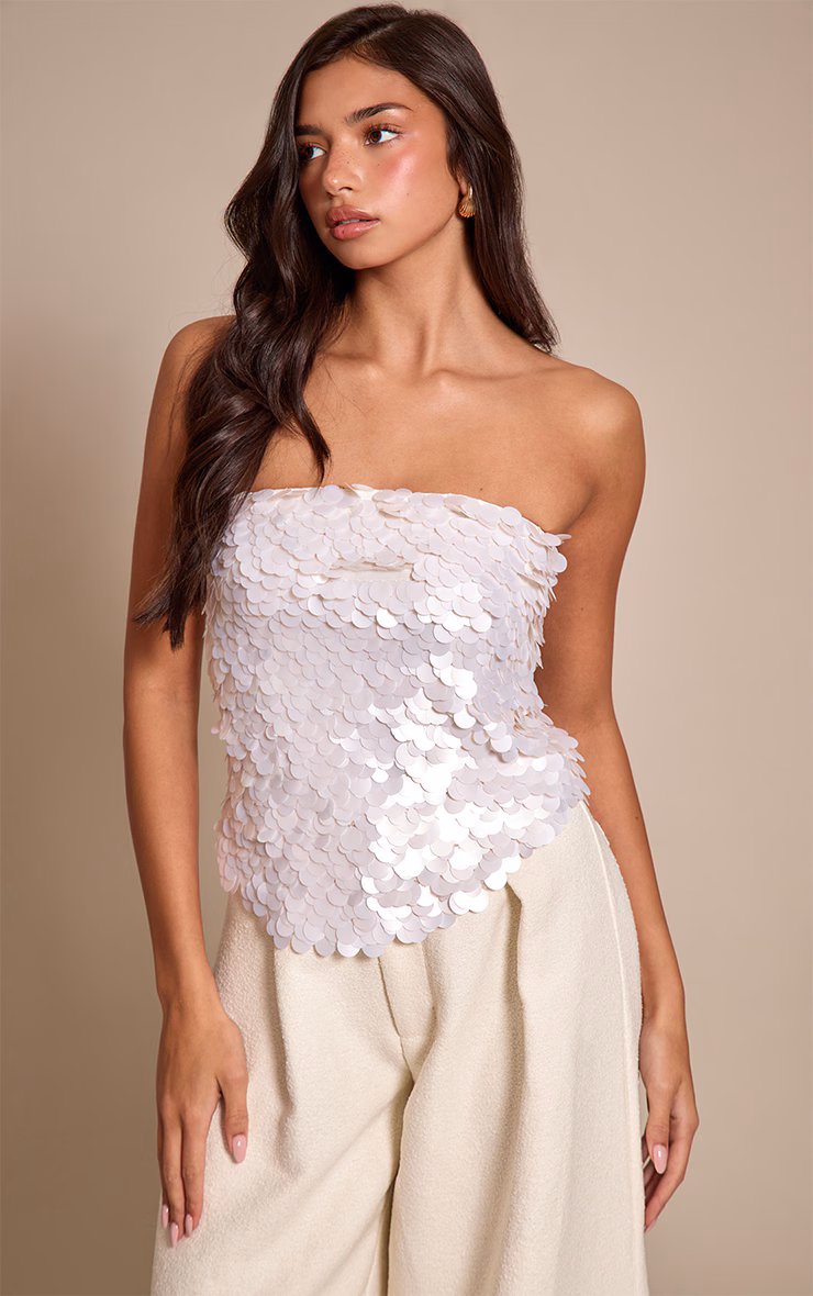 Opal Premium Large Sequin Bandeau Top