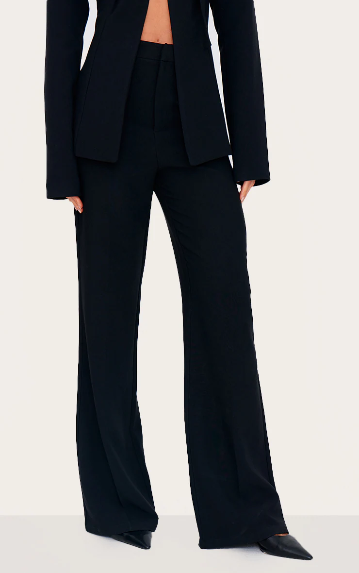 Tall Black High Waisted Tailored Pants