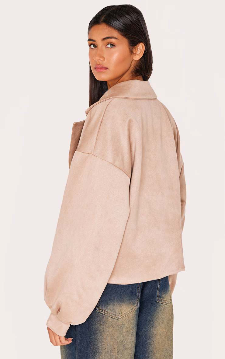 Stone Faux Suede Balloon Sleeve Trench Coat