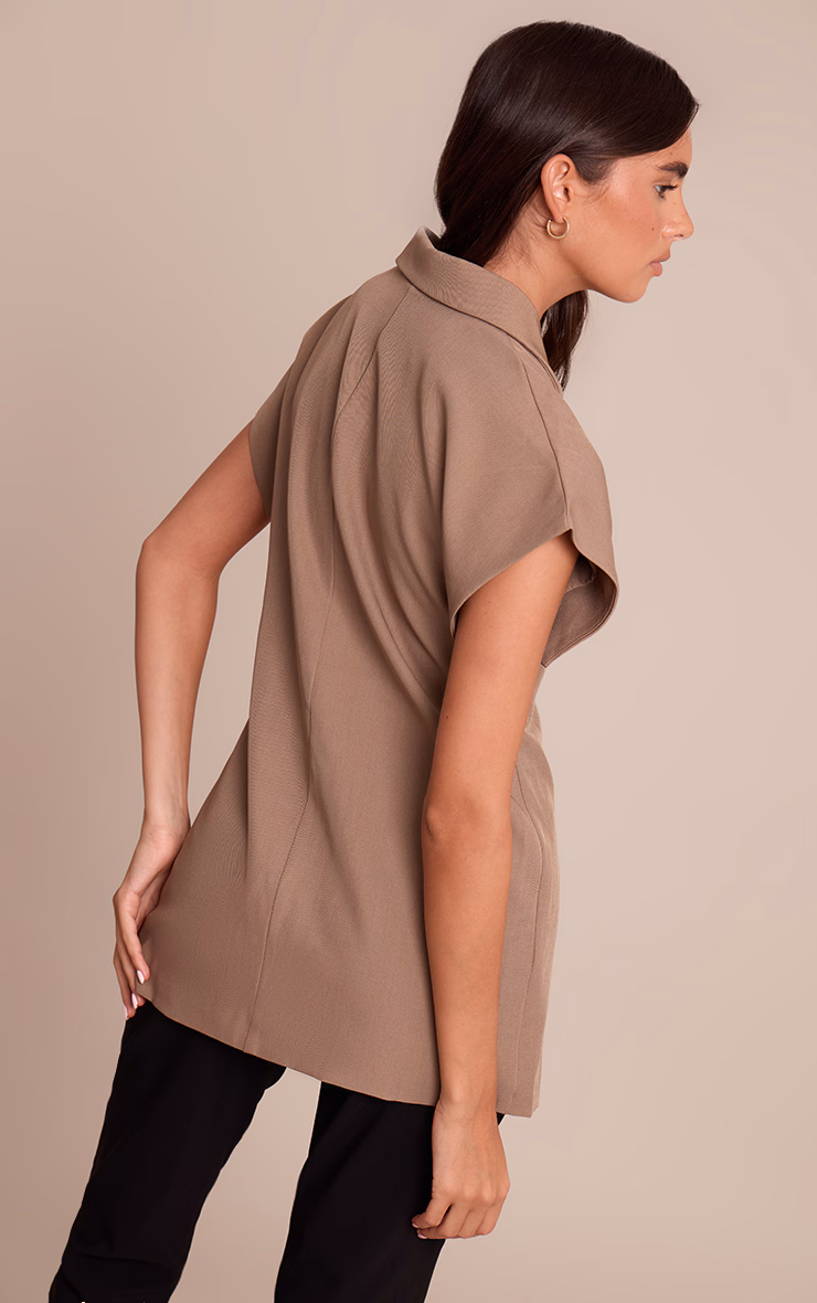 Mushroom Oversized Boxy Cap Sleeve Vest