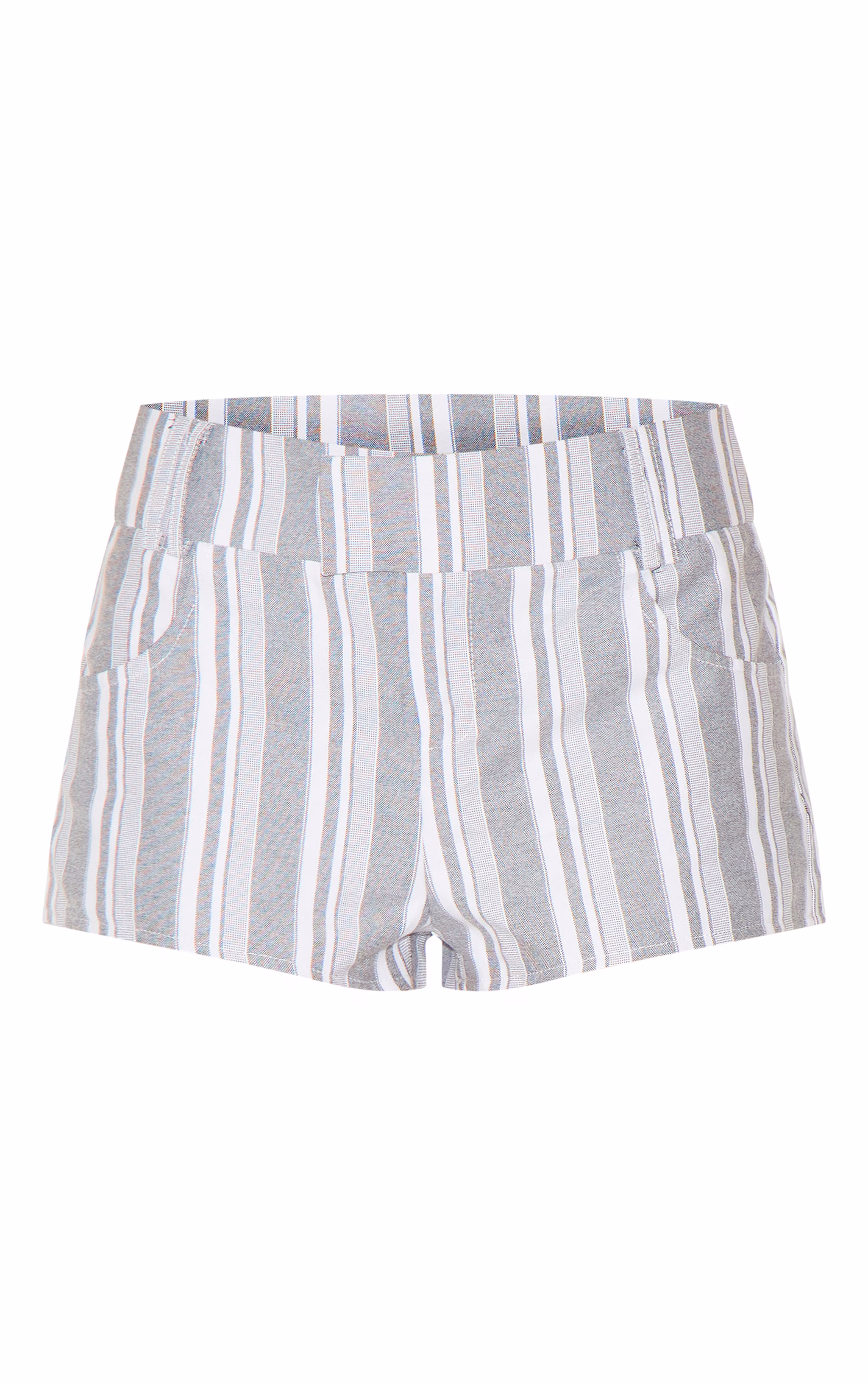 Monochrome Pinstripe Woven Mini Shorts