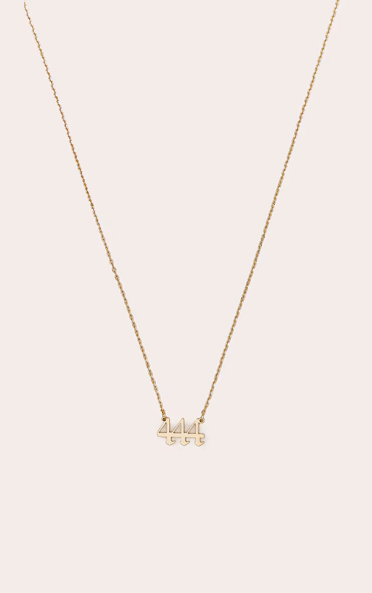 Real Gold Plated 444 Angel Number Necklace