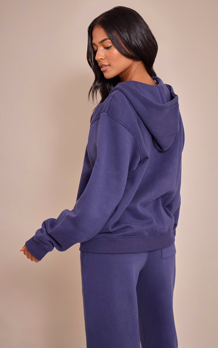 Tall Navy Zip Through Hoodie