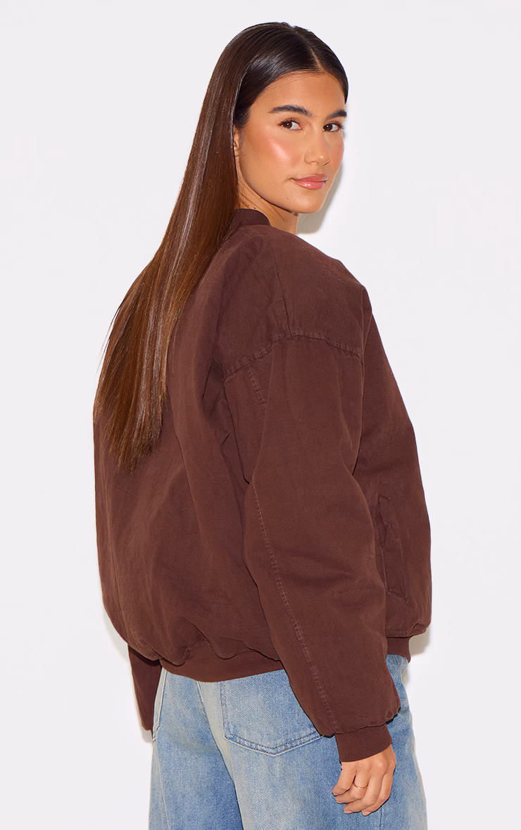 Chocolate Classic Oversized Bomber Jacket
