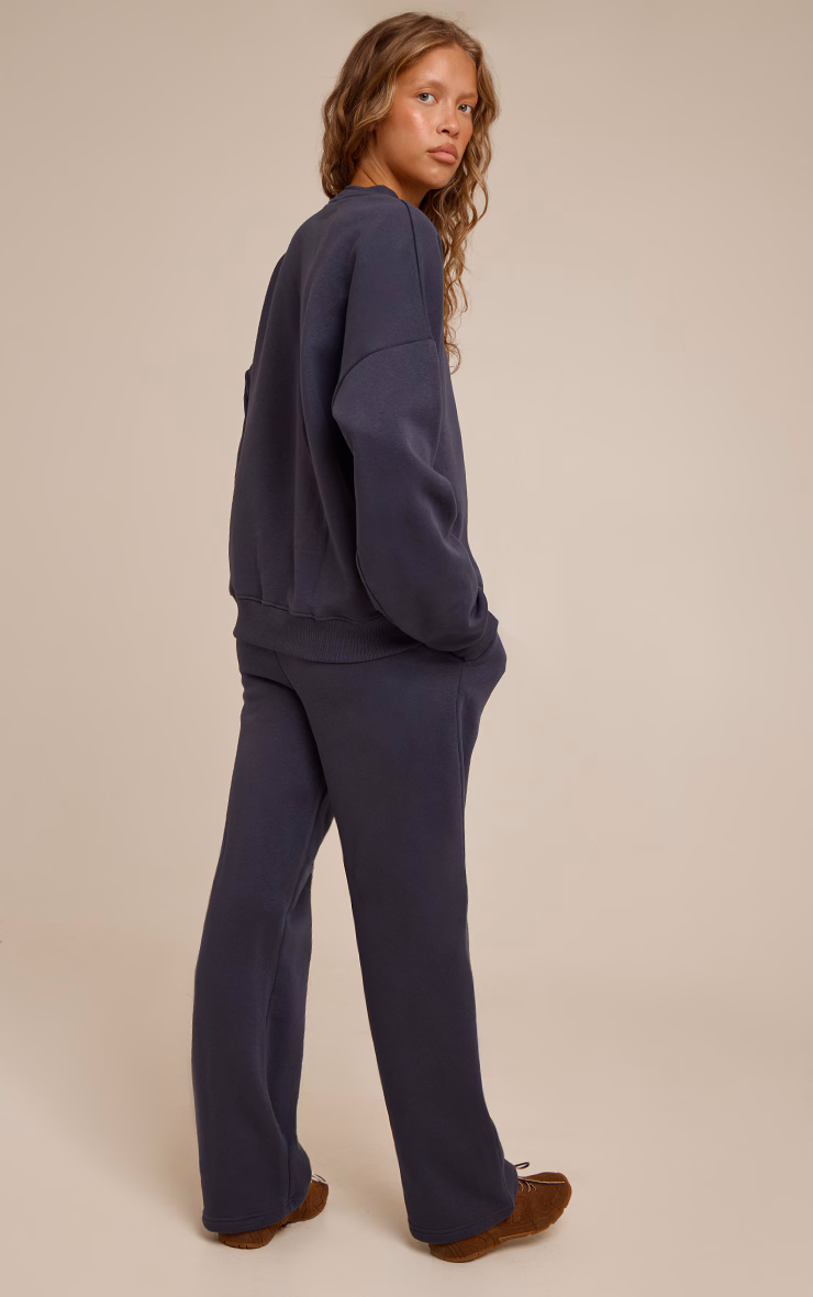 Navy Oversized Sweat Tracksuit Set