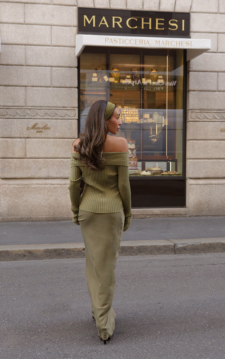Olive Tencel Maxi Skirt