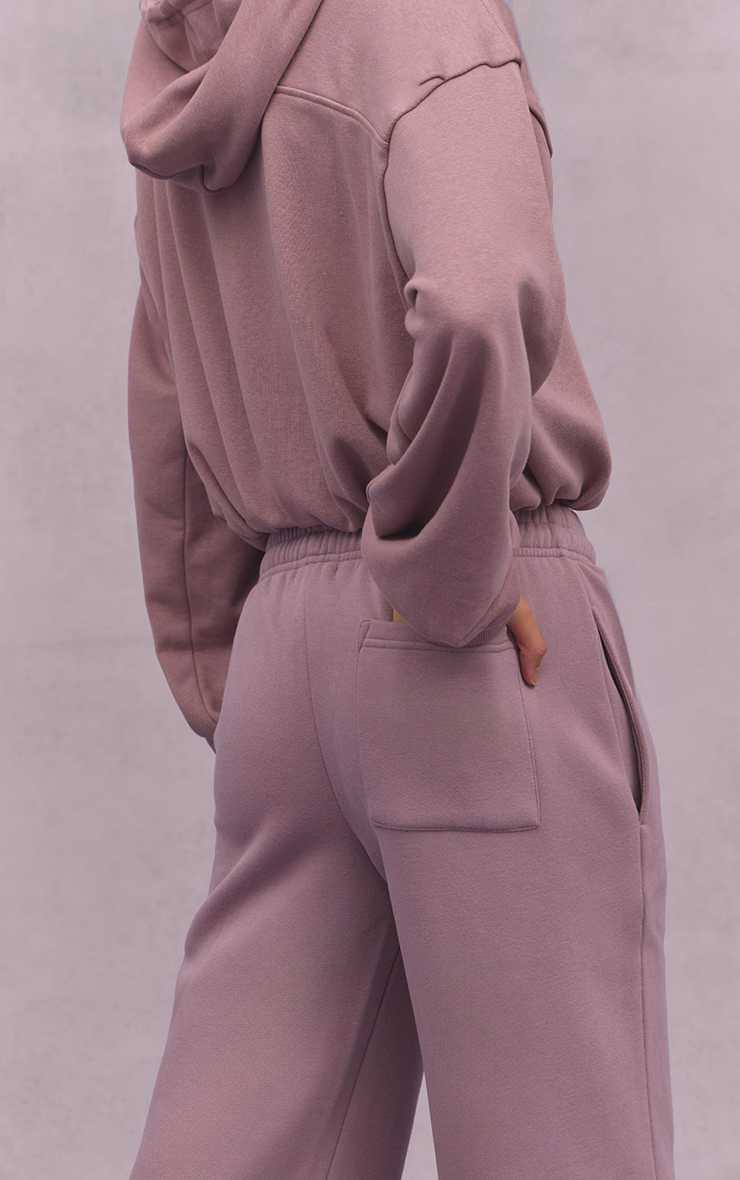 Mauve Cotton Fleece Straight Leg Sweatpants