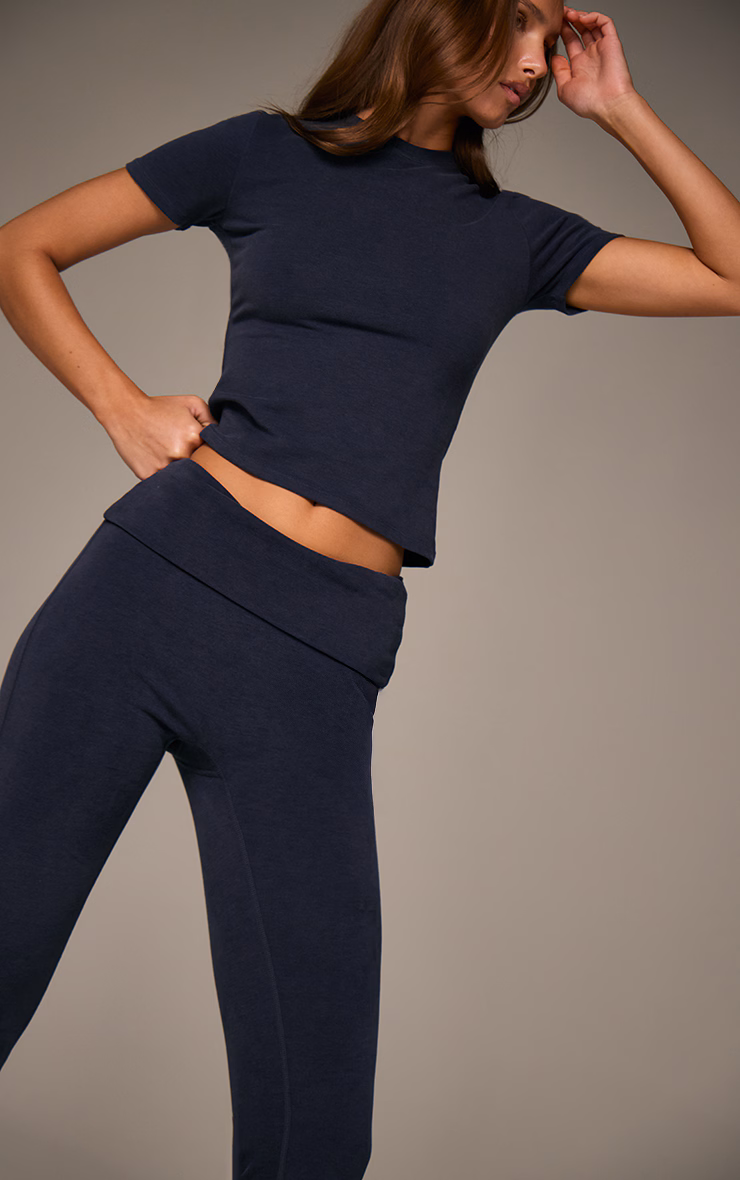 Navy Soft Cotton Yoga Pant