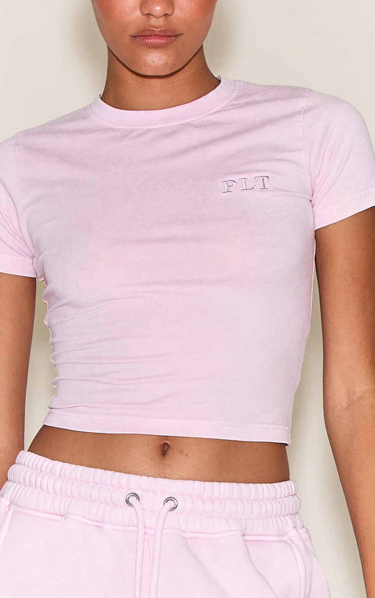 Light Pink Washed Fitted T-shirt