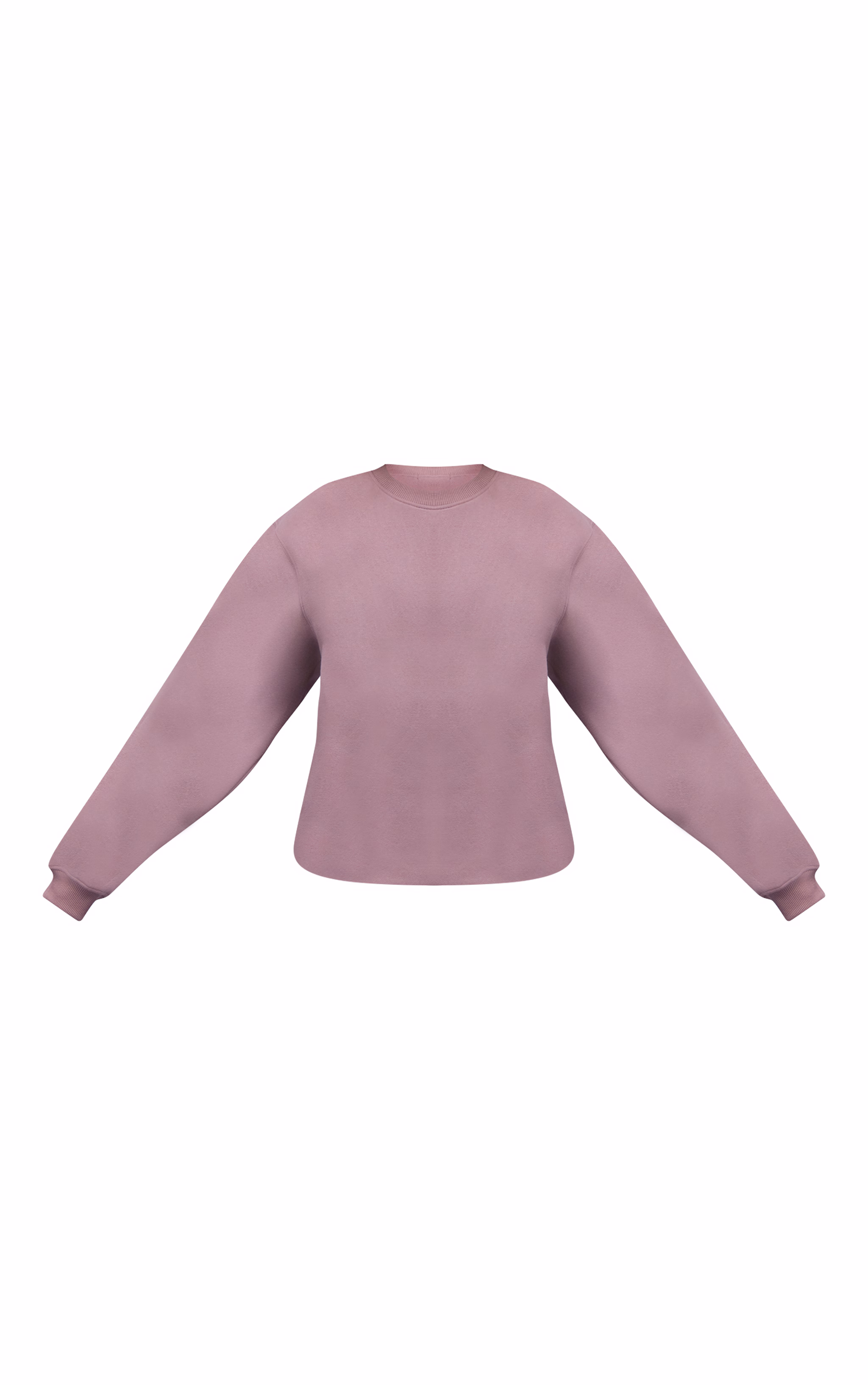 Mauve Cotton Fleece Oversized Crew Sweatshirt