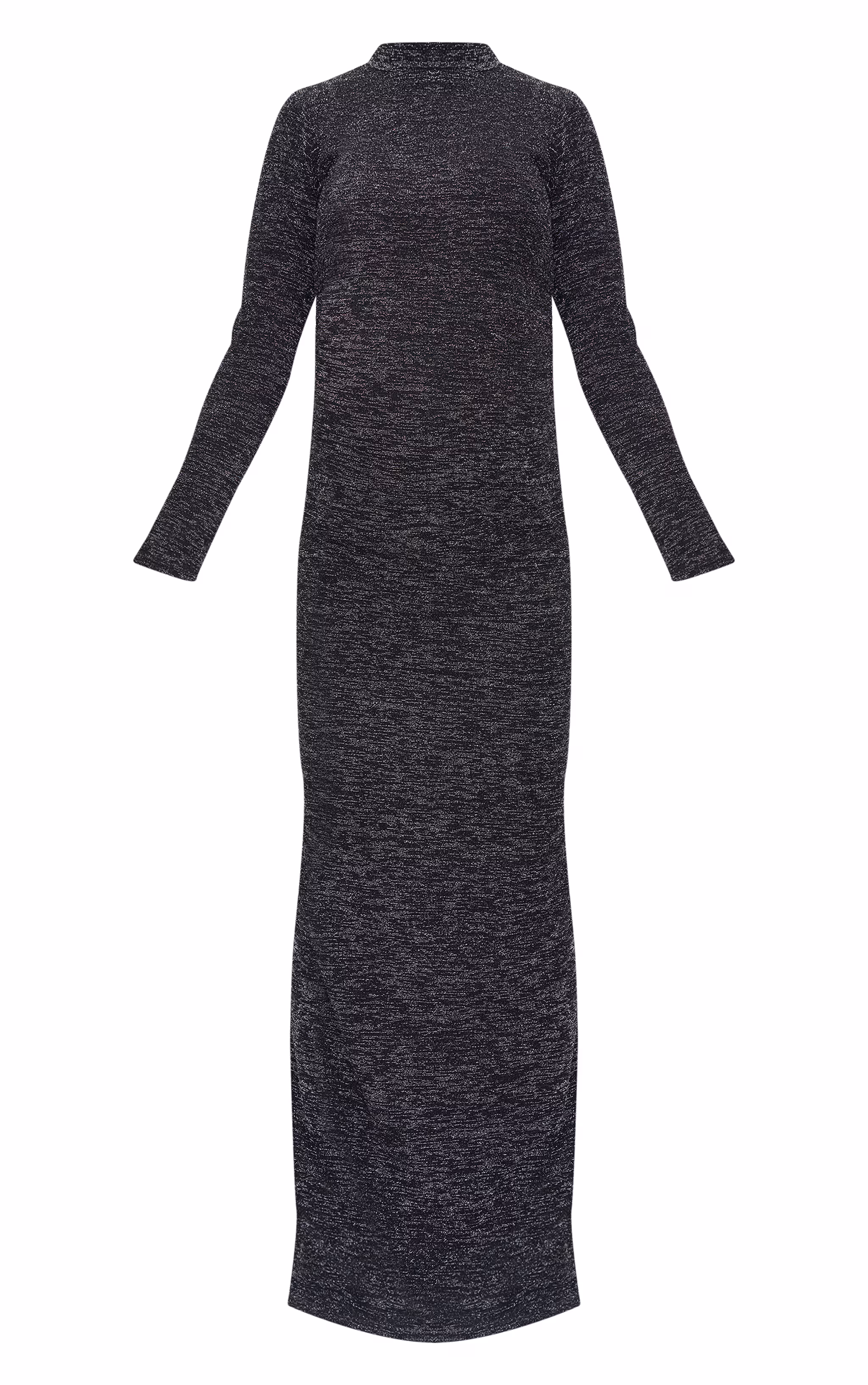 Maternity Black Glitter Long Sleeve Maxi Dress