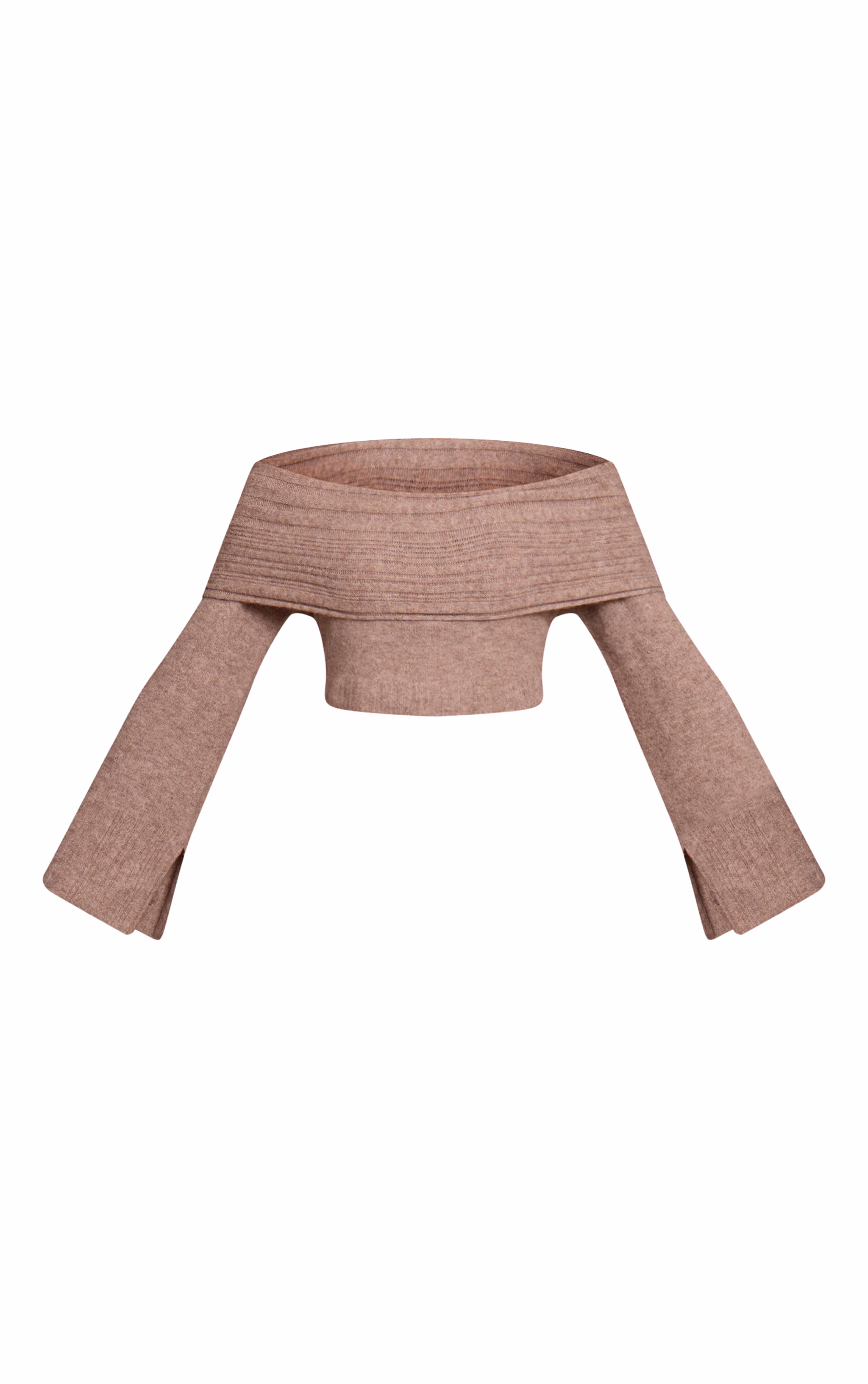 Mocha Rib Soft Knit Bardot Top