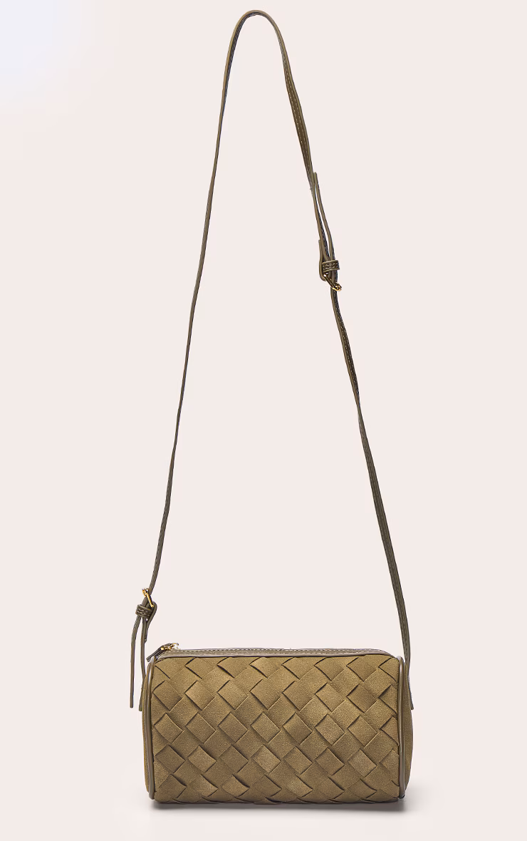 Olive Faux Suede Cross Body Bag