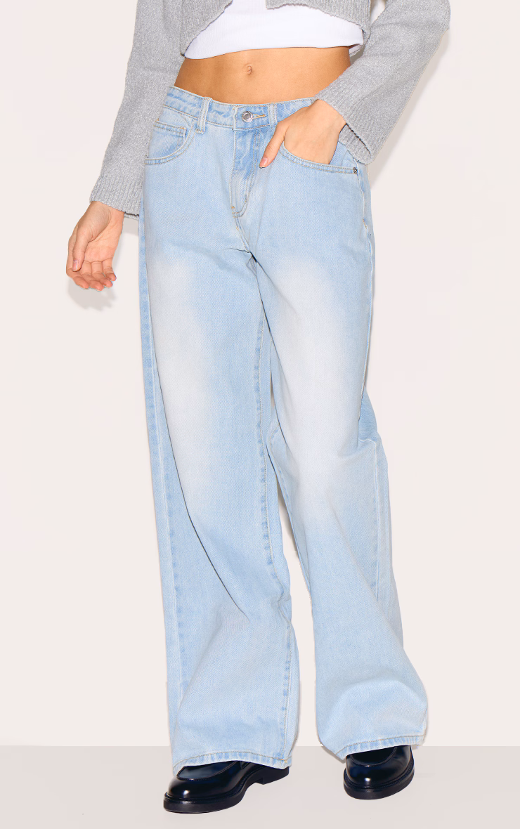 Light Blue Wash Low Rise Boyfriend Jeans