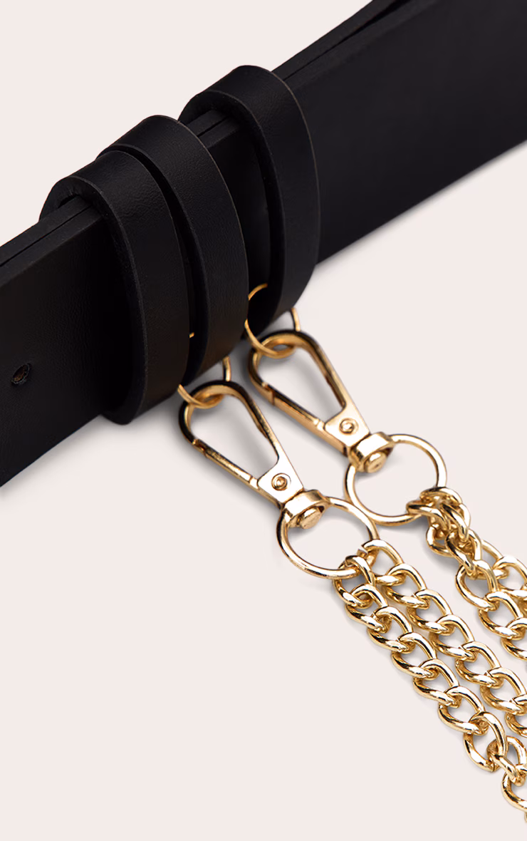 Black Gold Chain Waist Belt