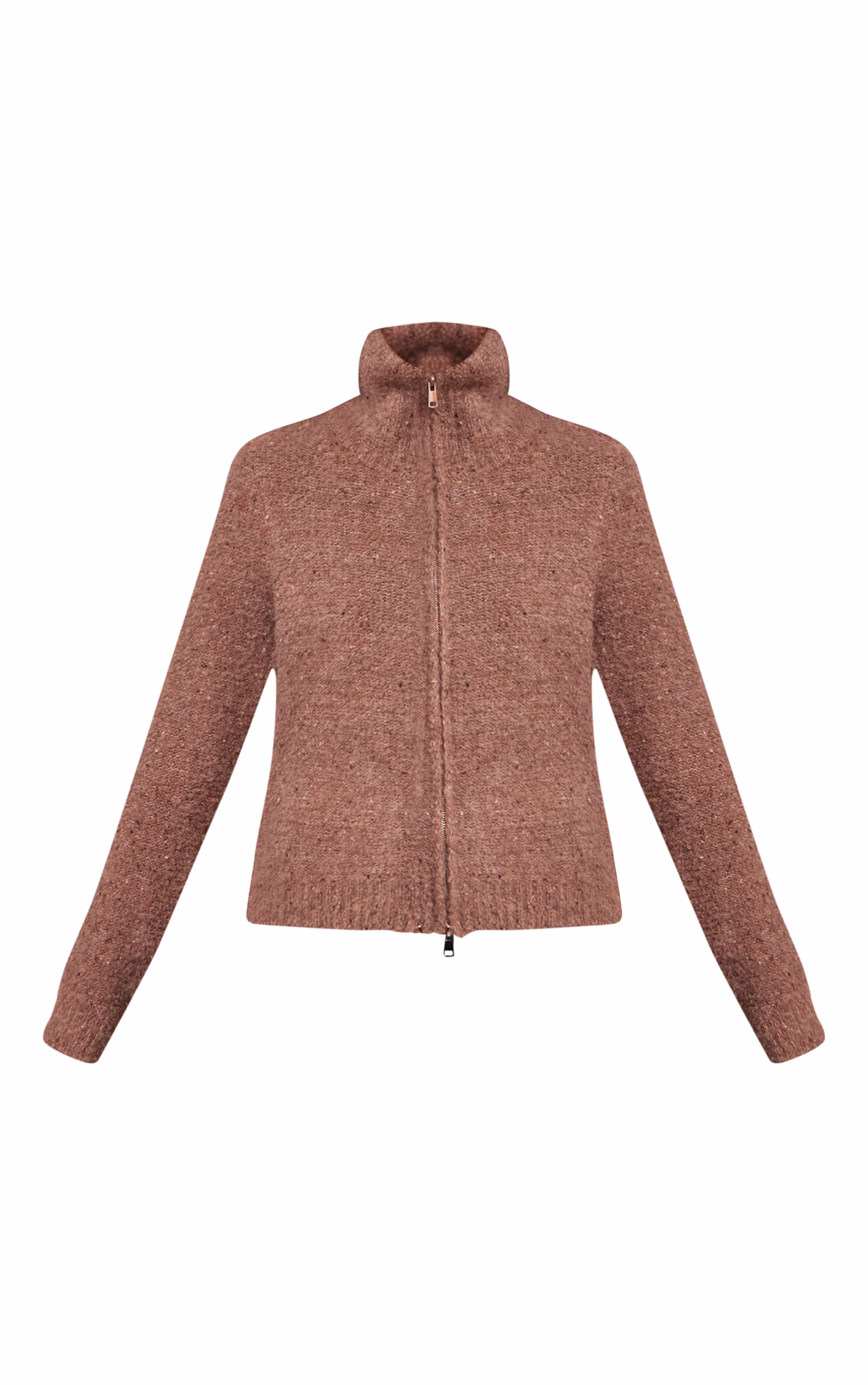 Mocha Zip Through Cardigan