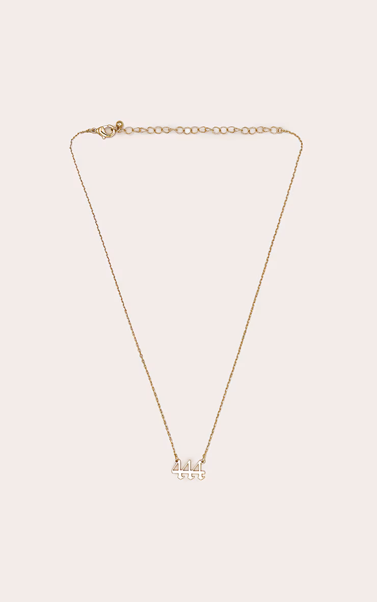 Real Gold Plated 444 Angel Number Necklace