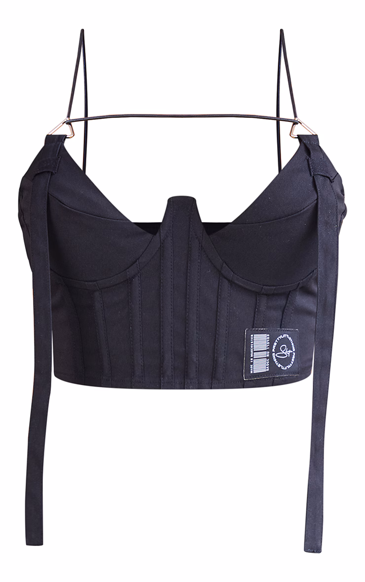PRETTYLITTLETHING Shape Black Buckle Detail Cargo Corset