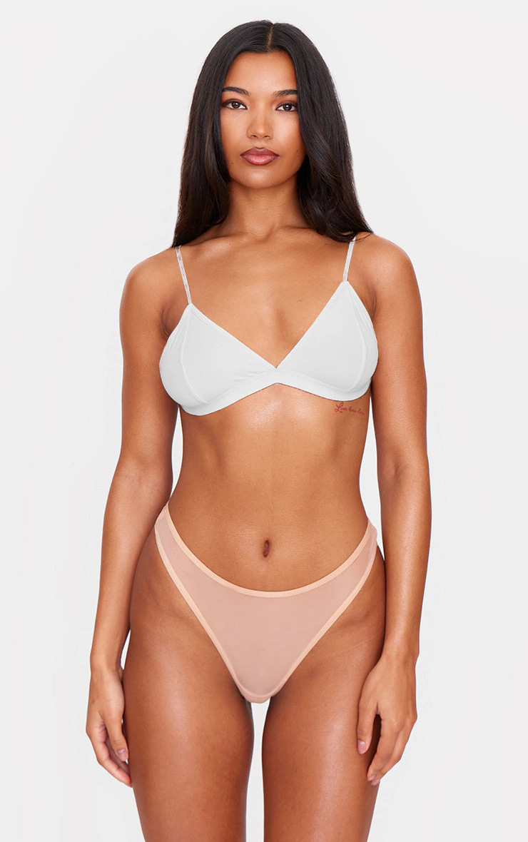 Nude Mesh Pack of 5 Basic Thongs