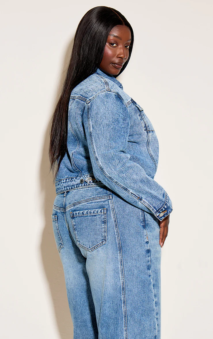 Plus Vintage Slim Fit Denim Jacket