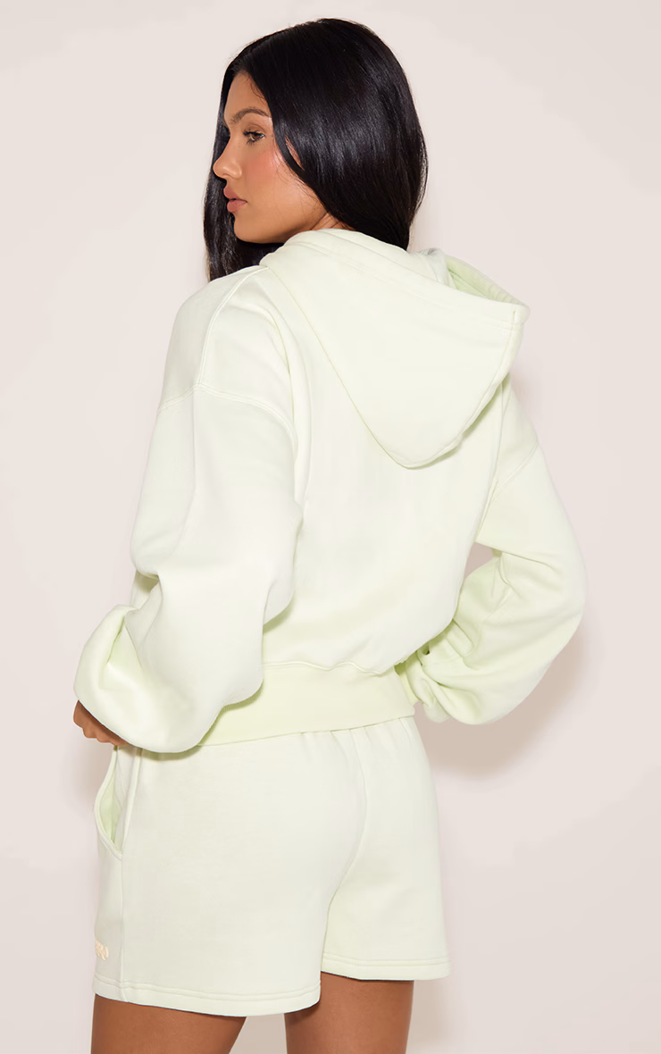 Pale Lime PLT Studio Puff Print Zip Up Jacket