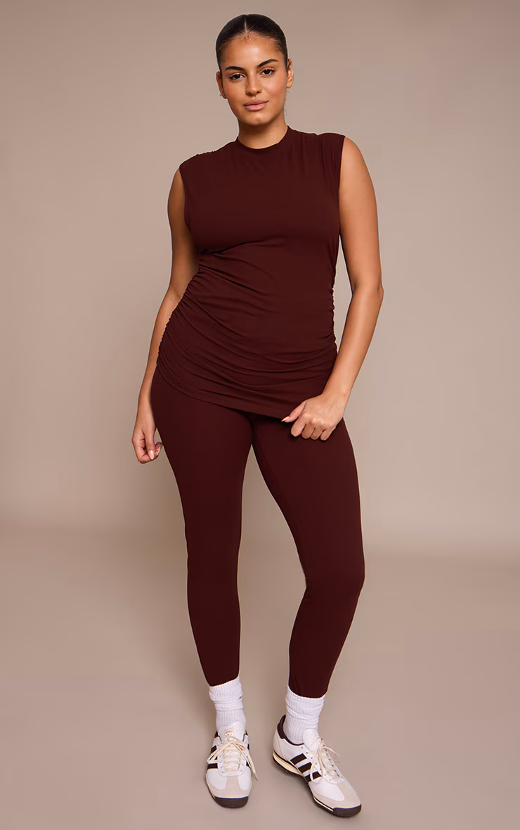 Plus Chocolate Sculpt Ruched Leggings