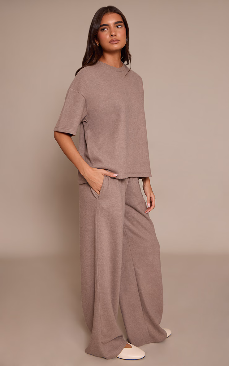 Mushroom  Soft Touch Wide Leg Pant