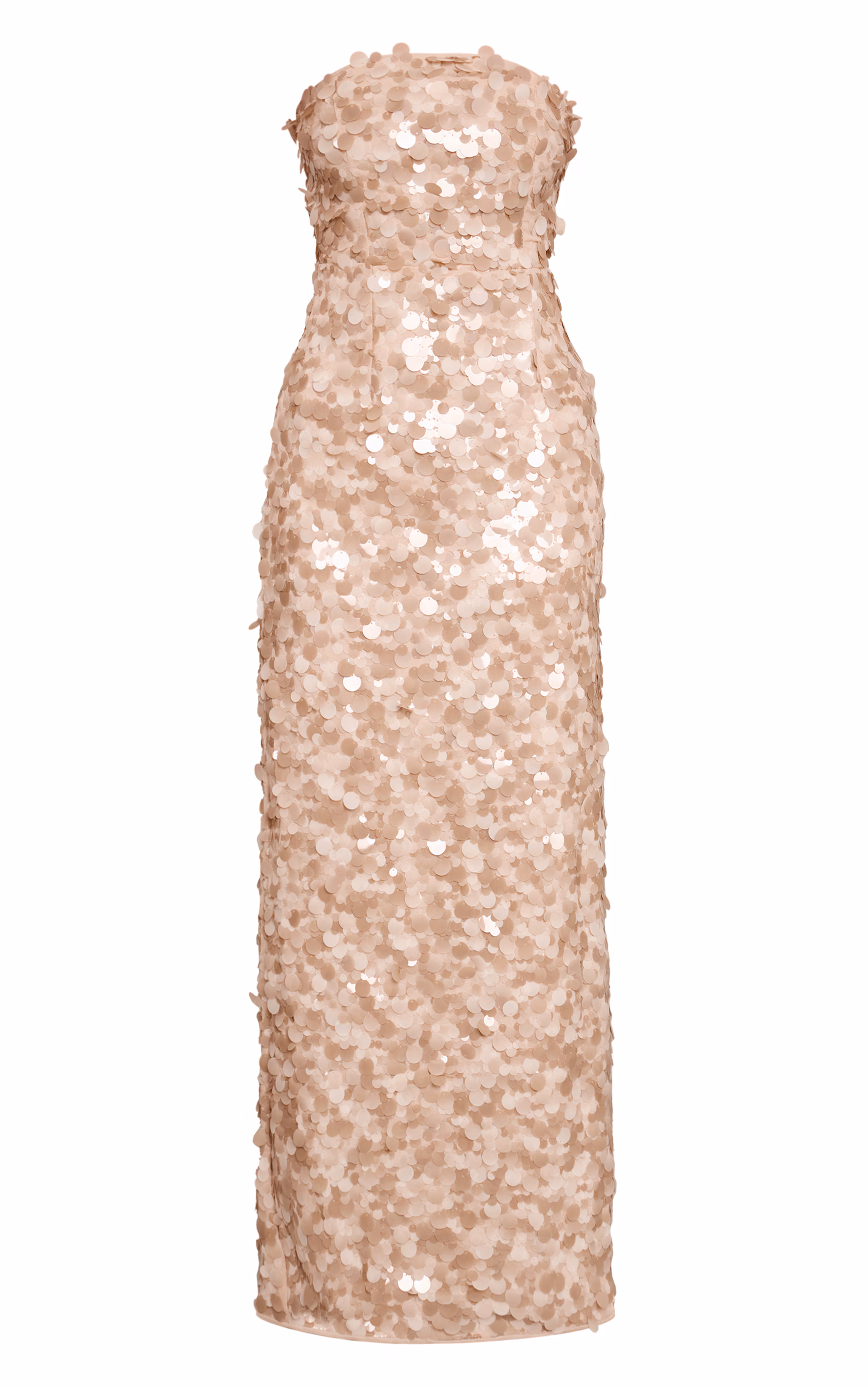 Stone Sequin Bandeau Maxi Dress