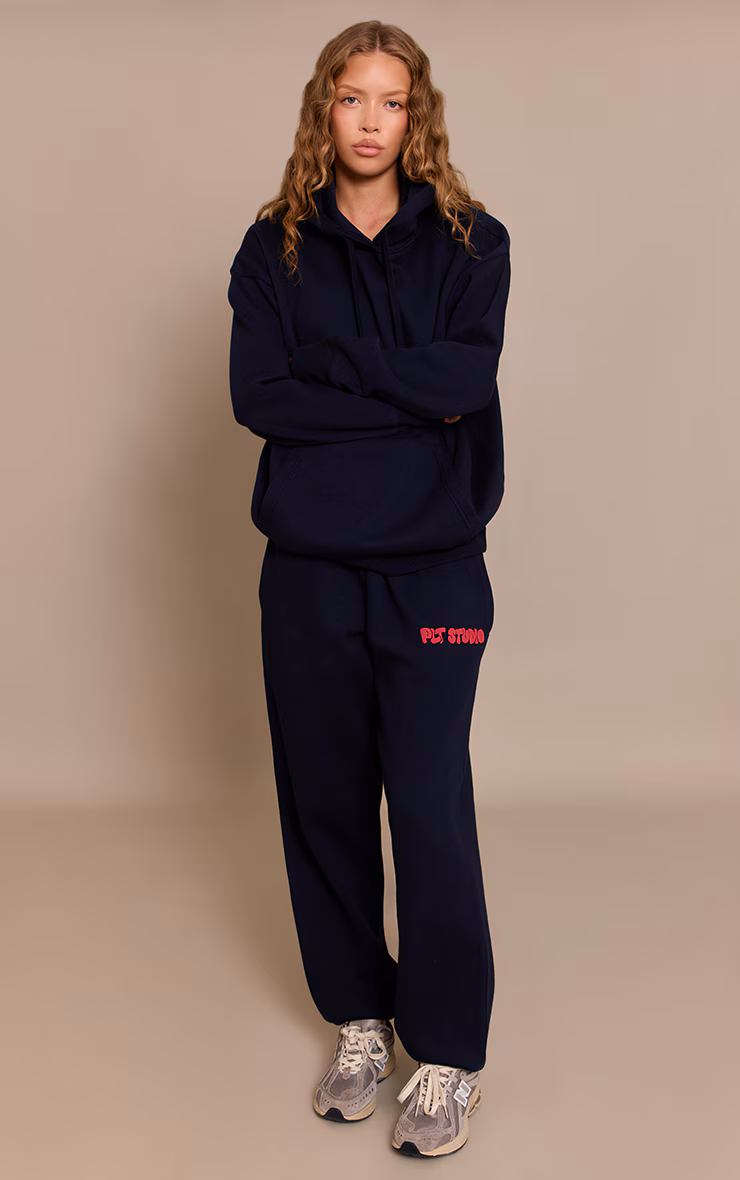 Dark Navy PLT Studio Print Cuffed Sweatpants
