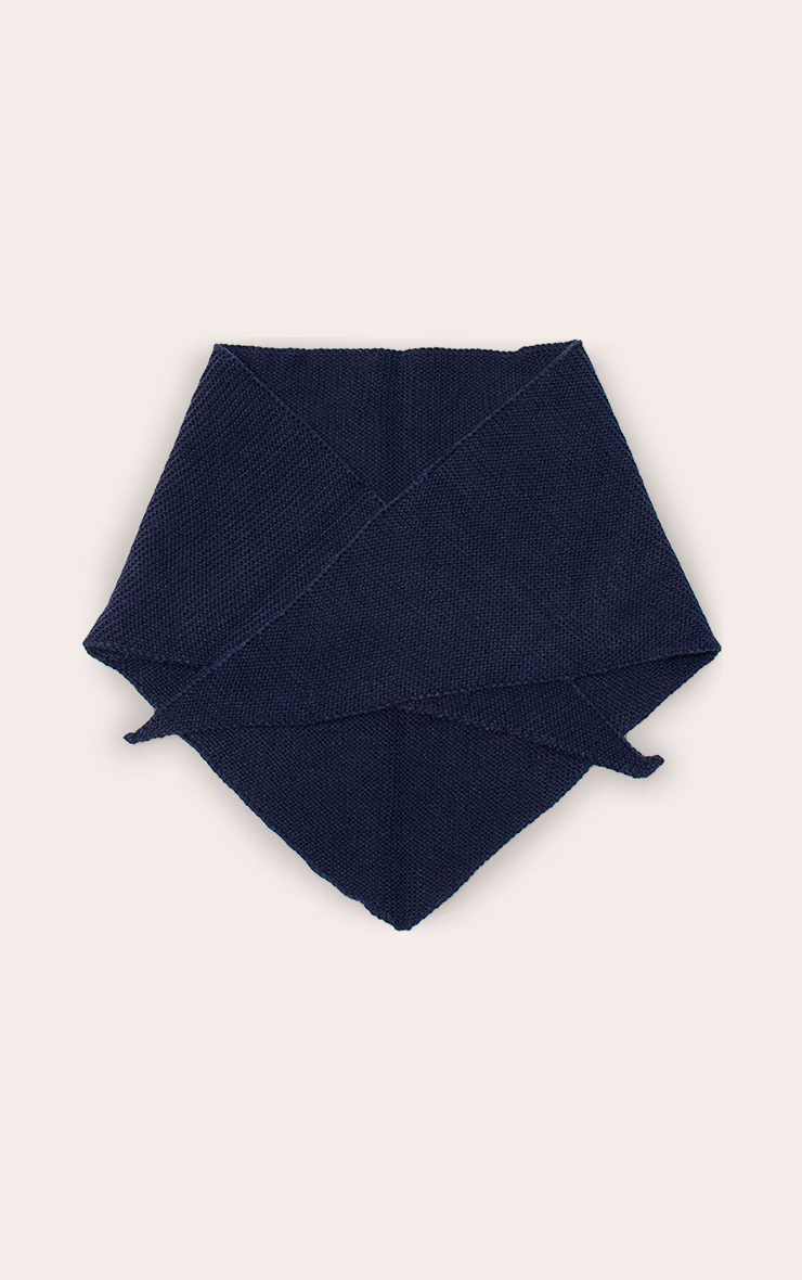 Navy Brushed Knit Shawl