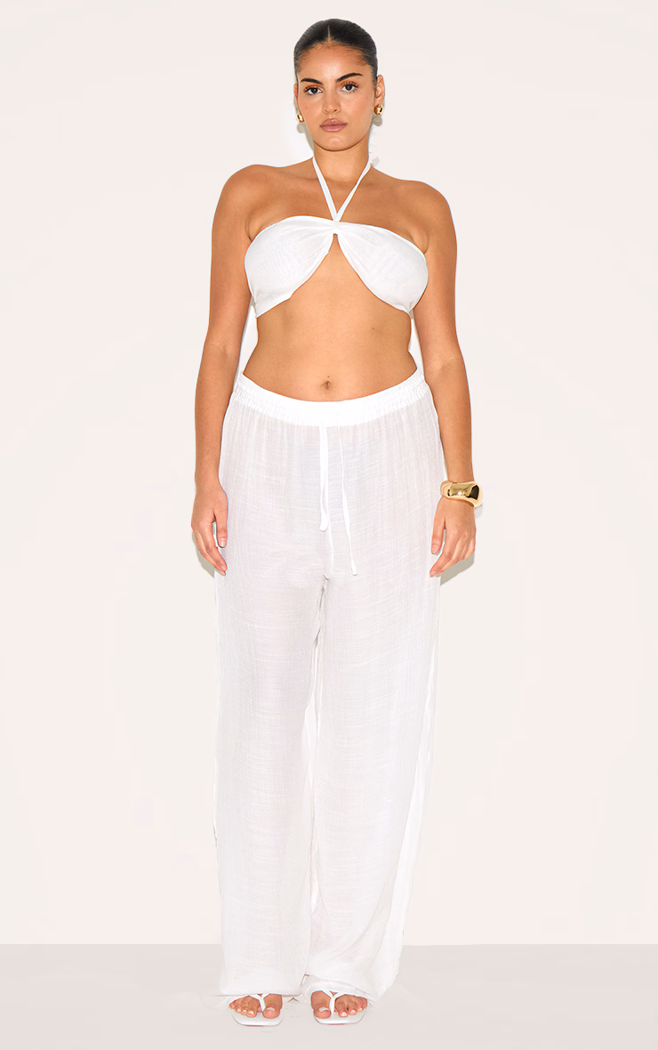 Plus White Pants & Top Set