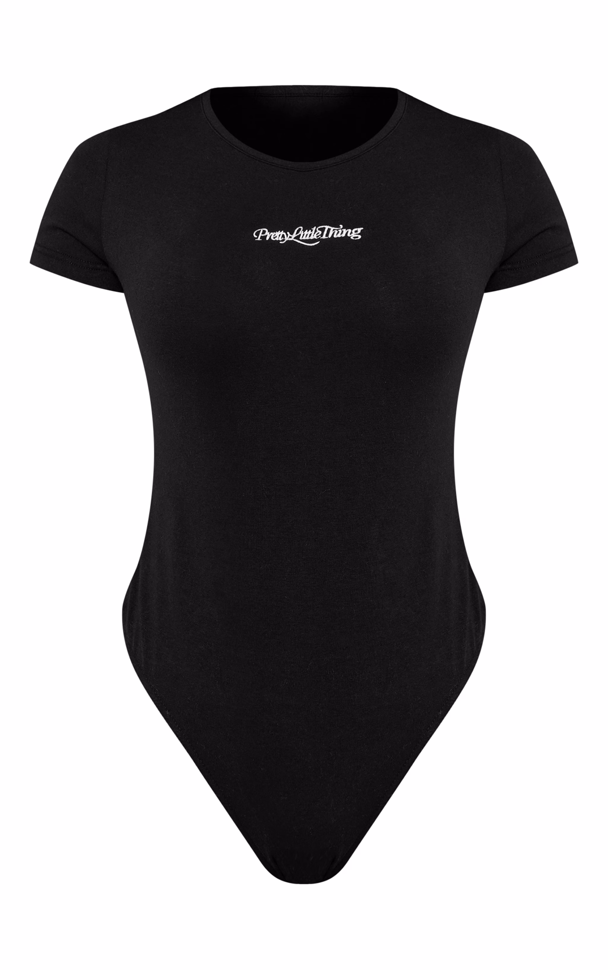 Petite Black Prettylittlething Short Sleeve Bodysuit