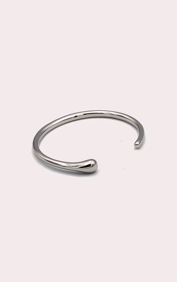 Silver Simple Smooth Curve Bangle