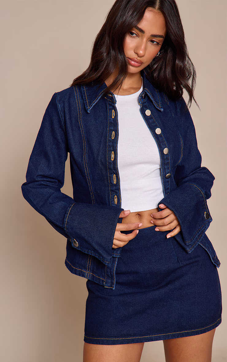 Petite Indigo Denim Mini Skirt