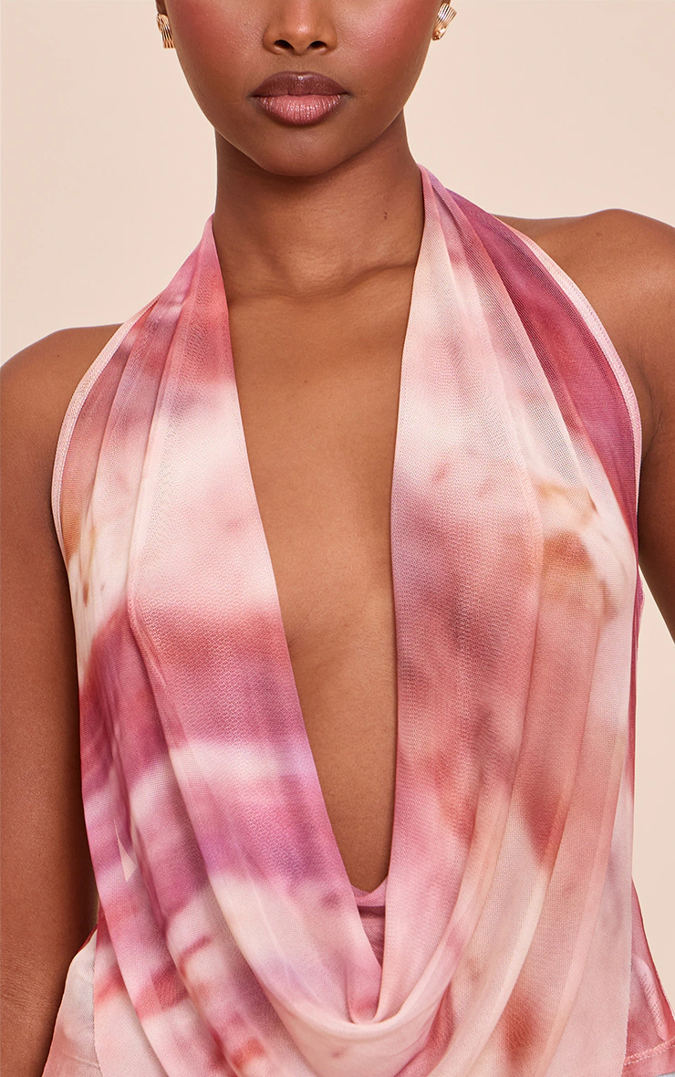 Multi Printed Halter Neck Top