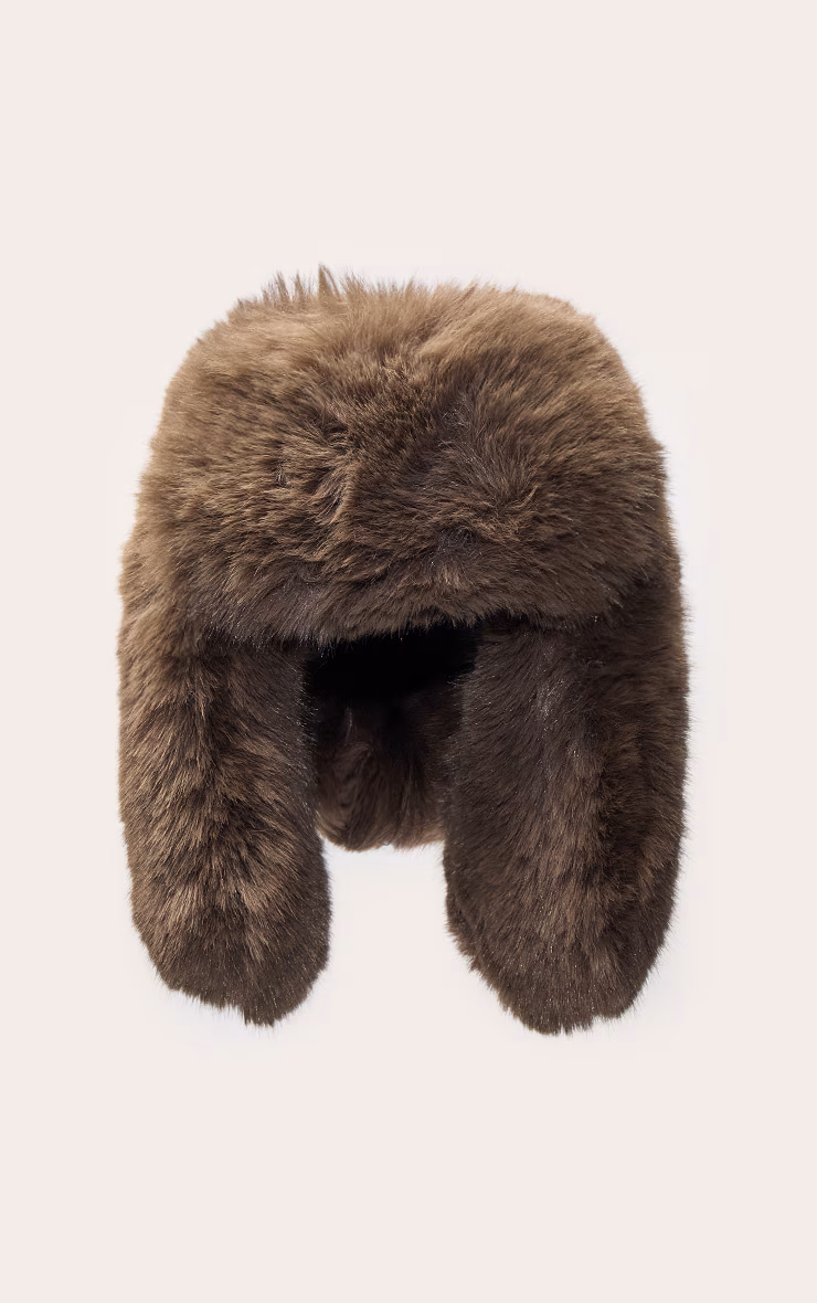 Mocha Faux Fur Trapper Hat