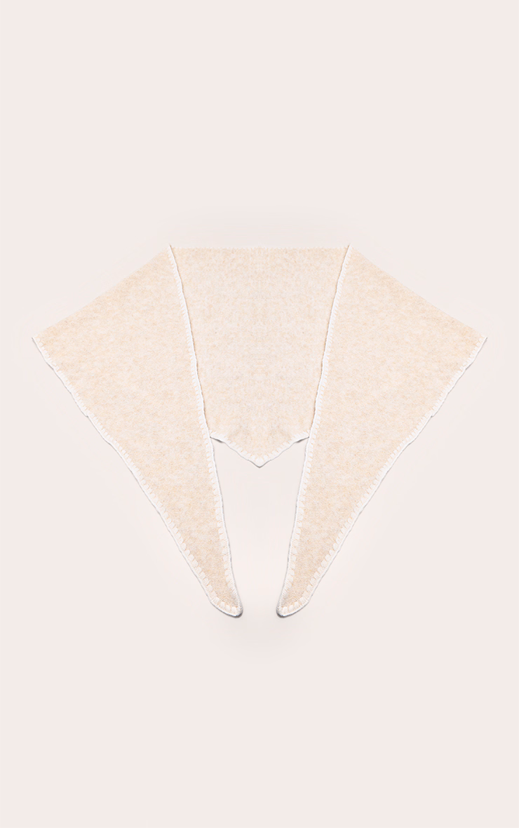 Oatmeal Knit Contrast Tassel Shawl