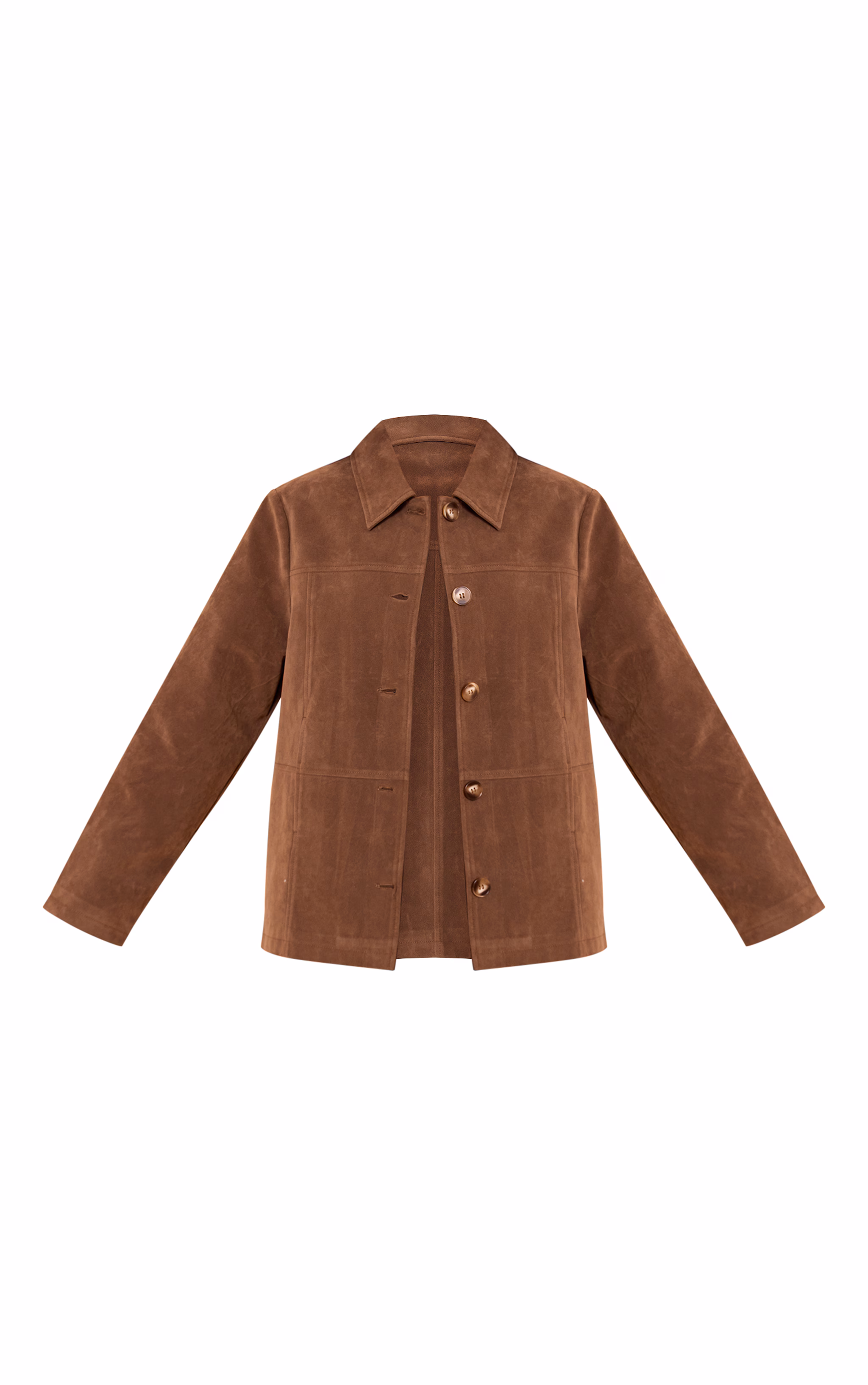 Mocha Suede Button Detail Jacket