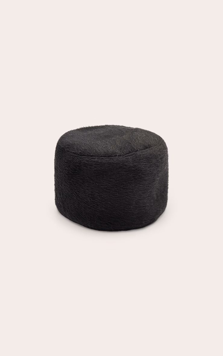 Black Faux Fur Hat