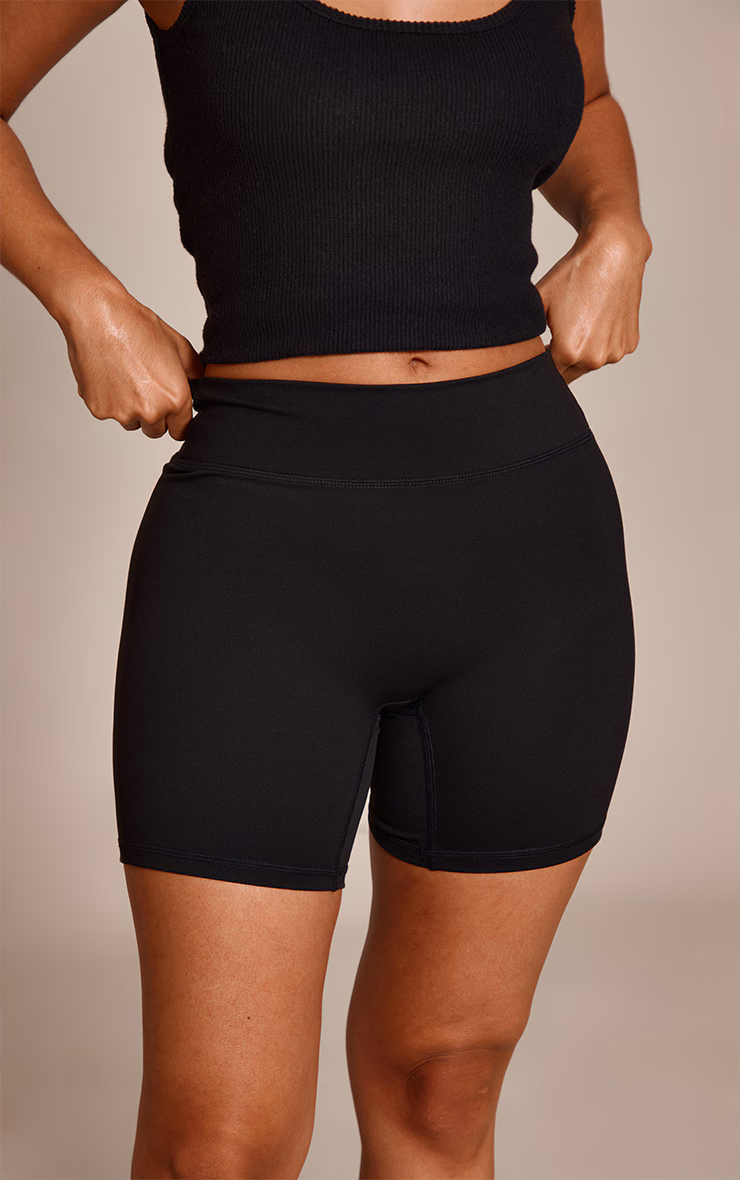 Petite Black High Waist Sculpt Gym Shorts
